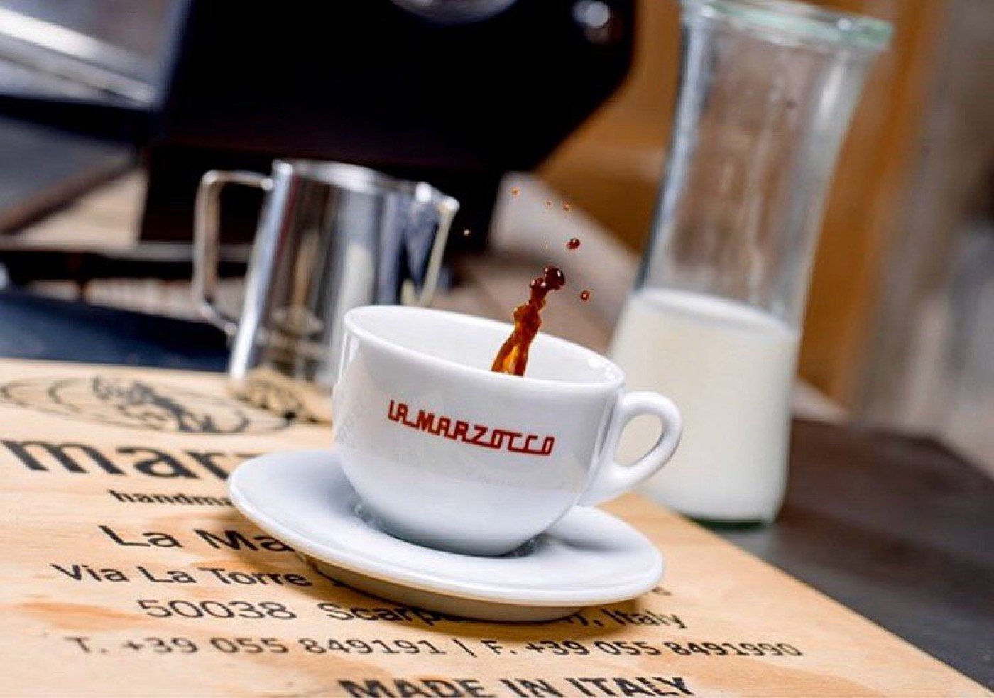 A La Marzocco cup, handmade in Florence